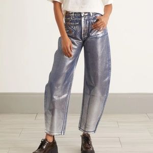 Silver Tone Ganni Boyfriend Jeans